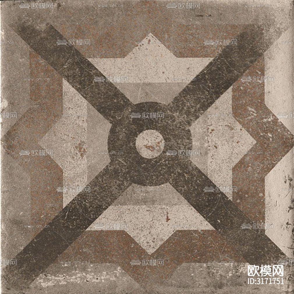 灰色欧式花砖贴图下载（渲染图2）