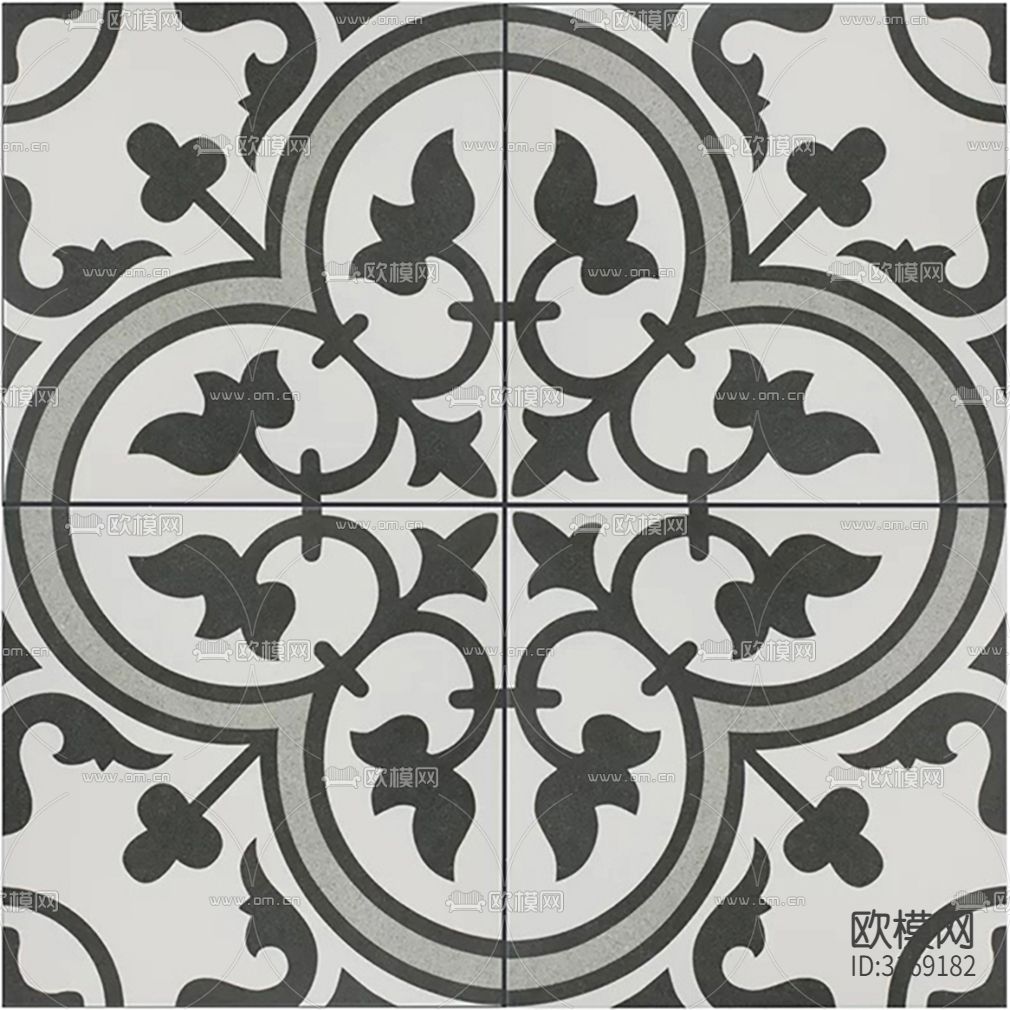 灰色现代花砖贴图下载（渲染图1）