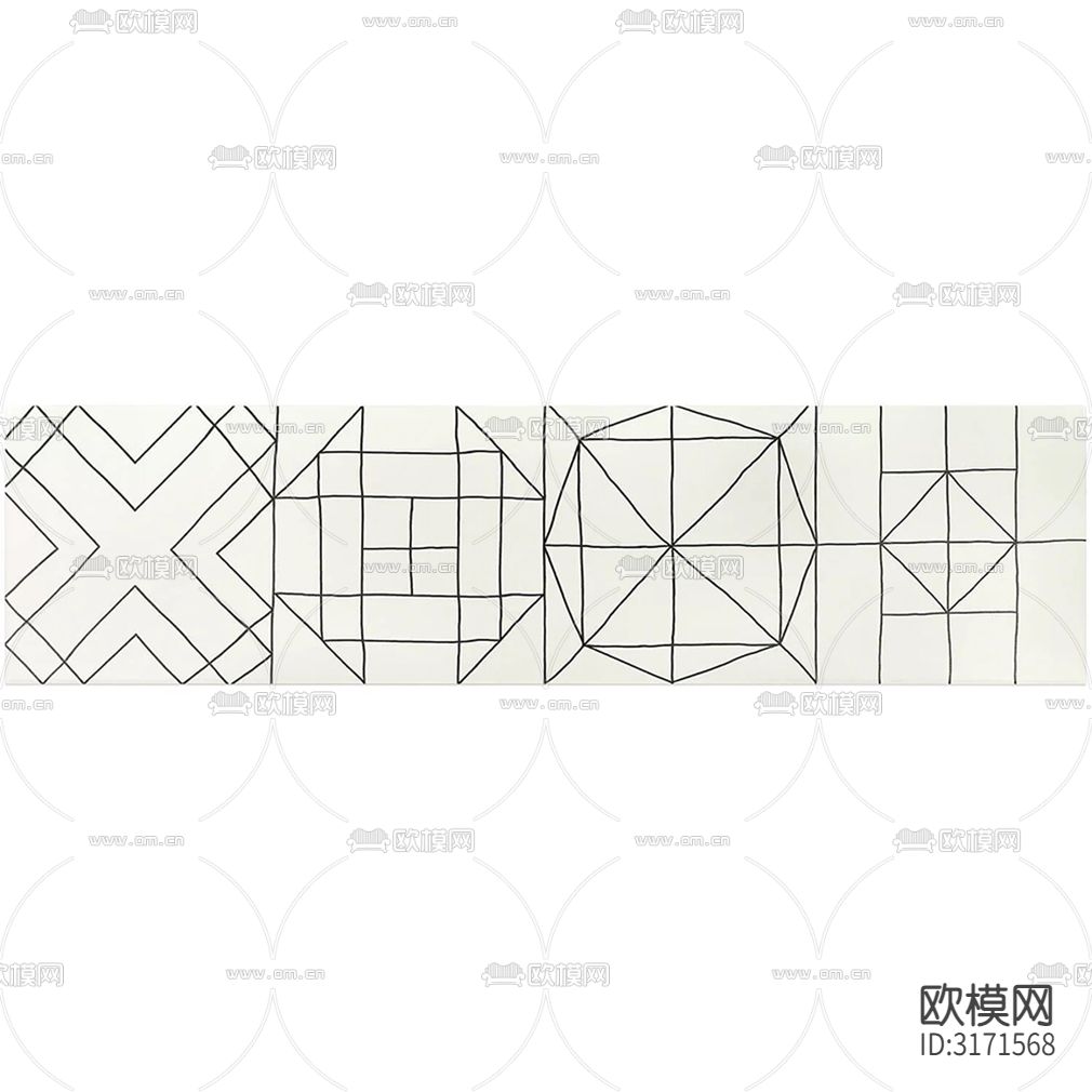 白色艺术花砖贴图下载（渲染图4）