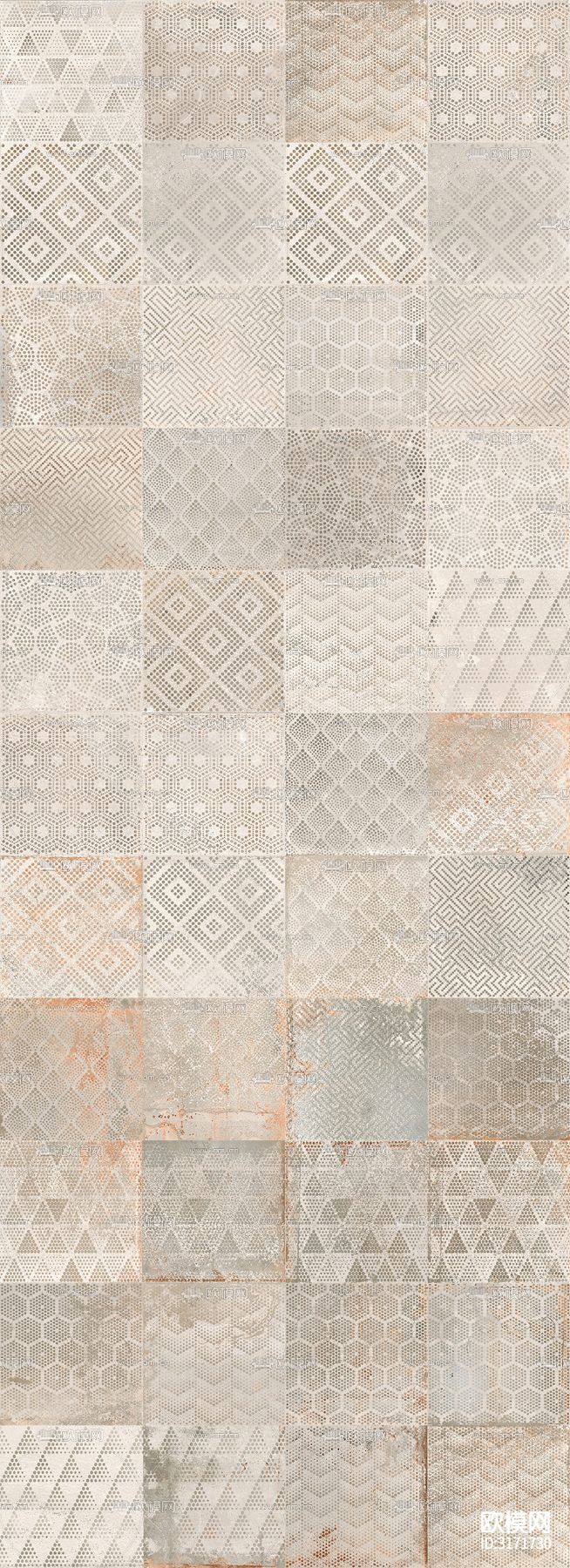 灰色现代简约花砖贴图下载（渲染图9）