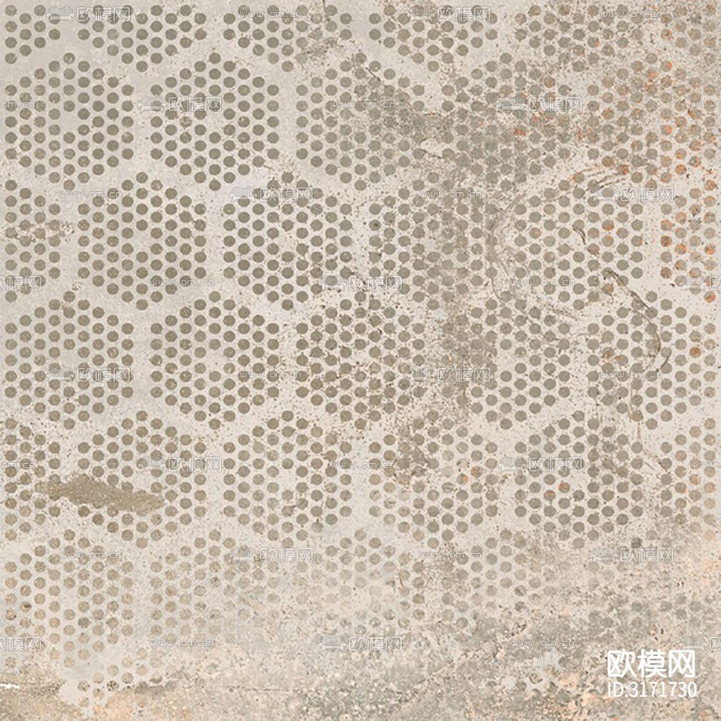 灰色现代简约花砖贴图下载（渲染图6）