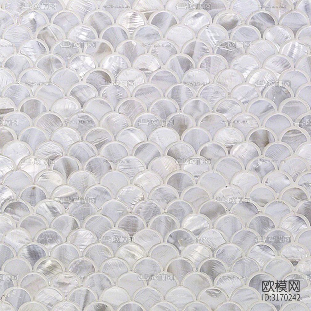 白色贝壳马赛克贴图下载（渲染图2）