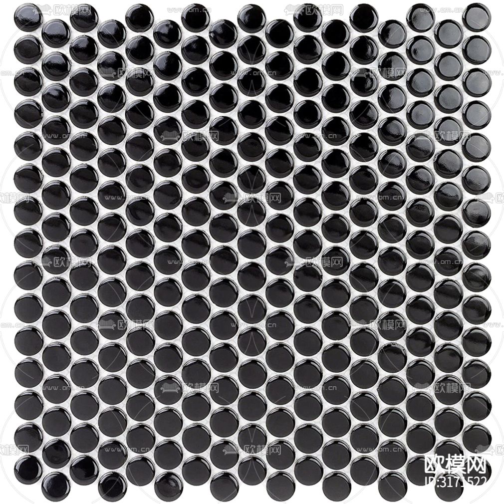黑色圆形瓷砖马赛克贴图下载