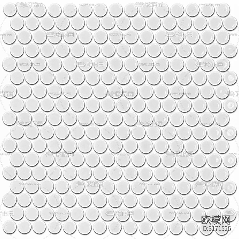 白色圆形瓷砖马赛克贴图下载