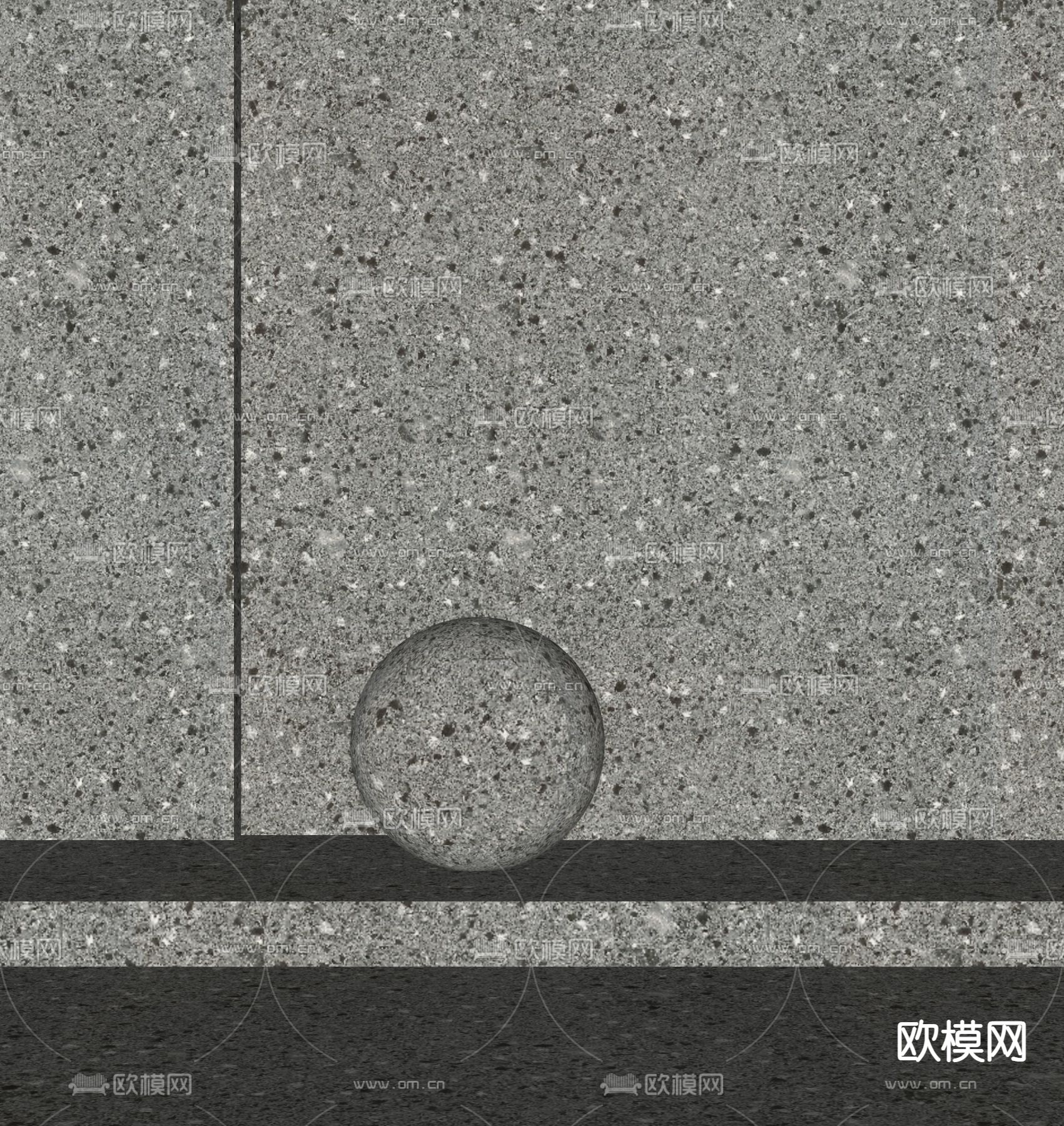 现代水磨石su模型