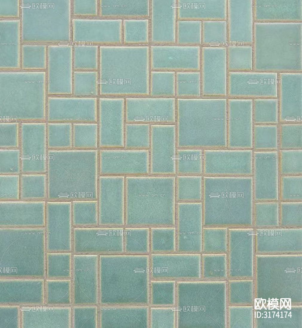 绿色现代简约拼花 马赛克瓷砖贴图下载