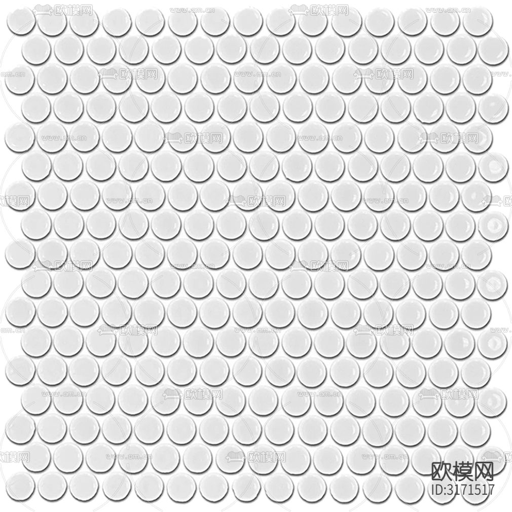 白色圆形瓷砖马赛克贴图下载