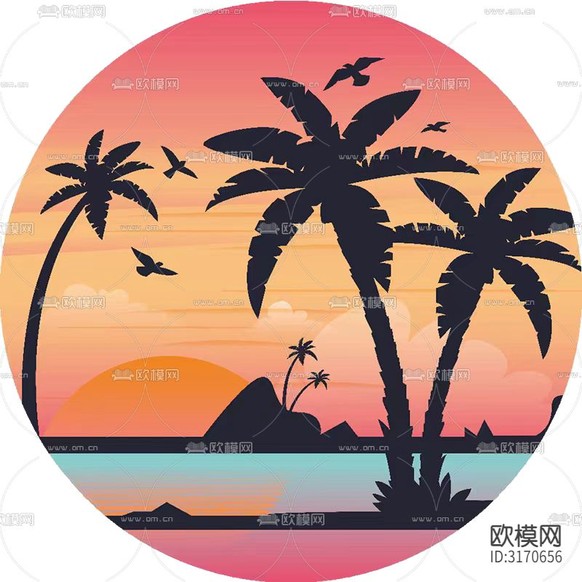 夕阳落日氛围灯夕阳灯贴图下载