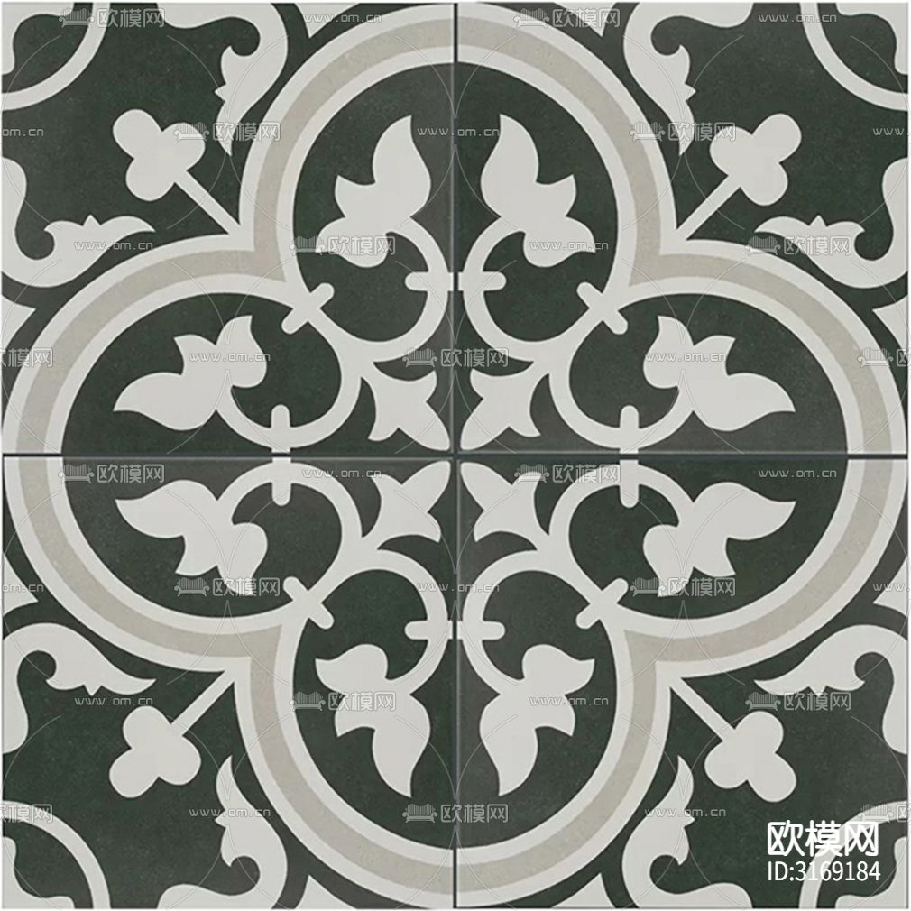灰色现代花砖贴图下载（渲染图1）