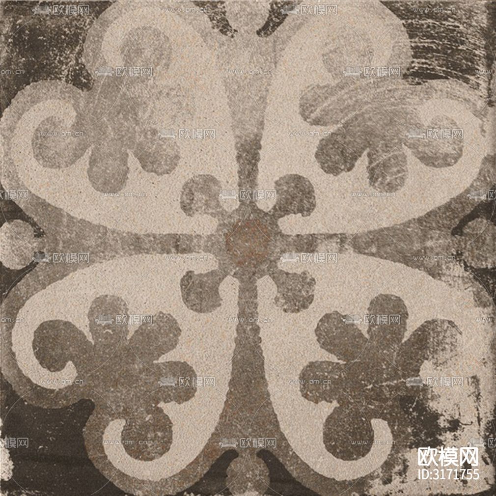 灰色欧式花砖贴图下载（渲染图2）