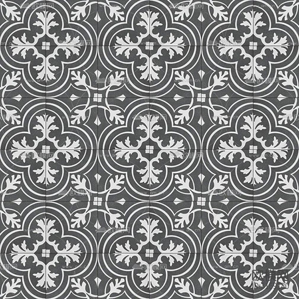 灰色现代花砖贴图下载（渲染图1）