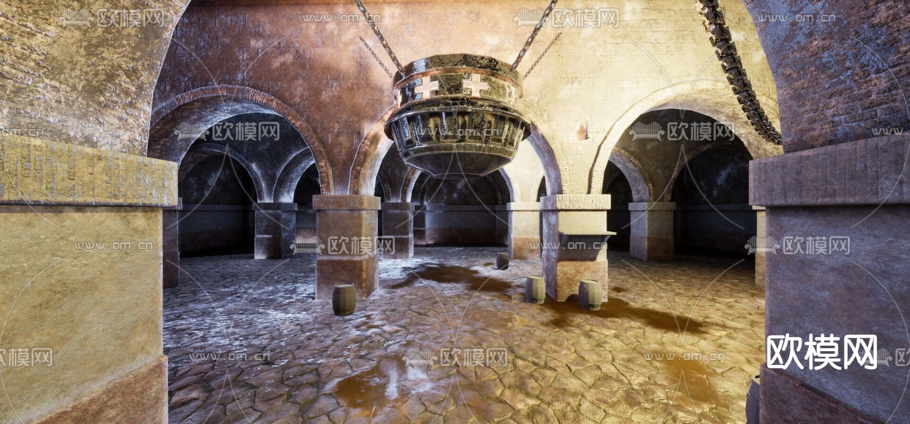 工业风防空洞3d模型下载（渲染图3）