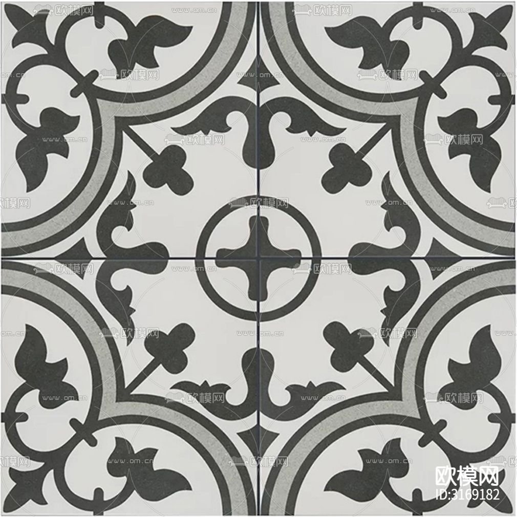 灰色现代花砖贴图下载（渲染图5）