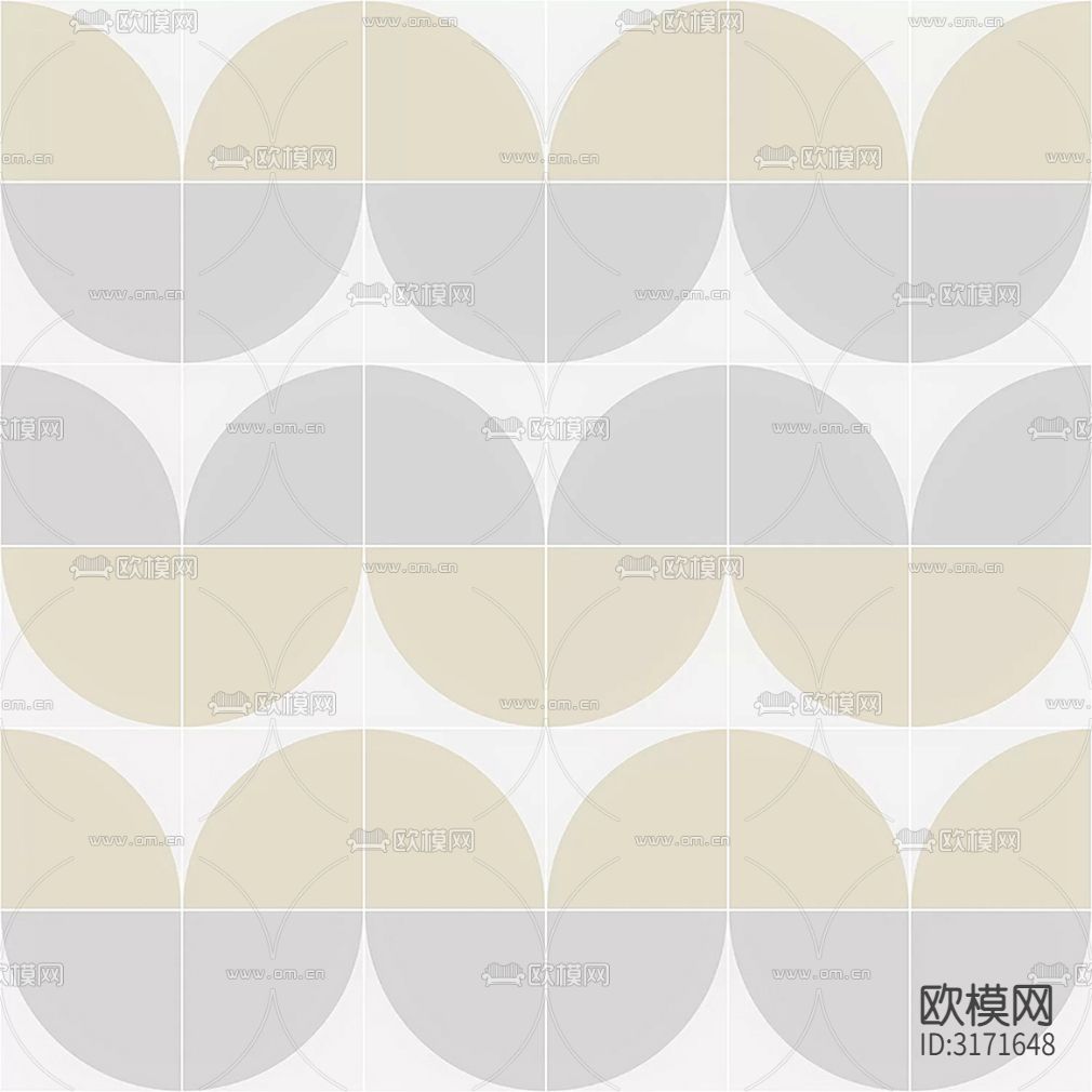 现代简约花砖贴图下载（渲染图1）