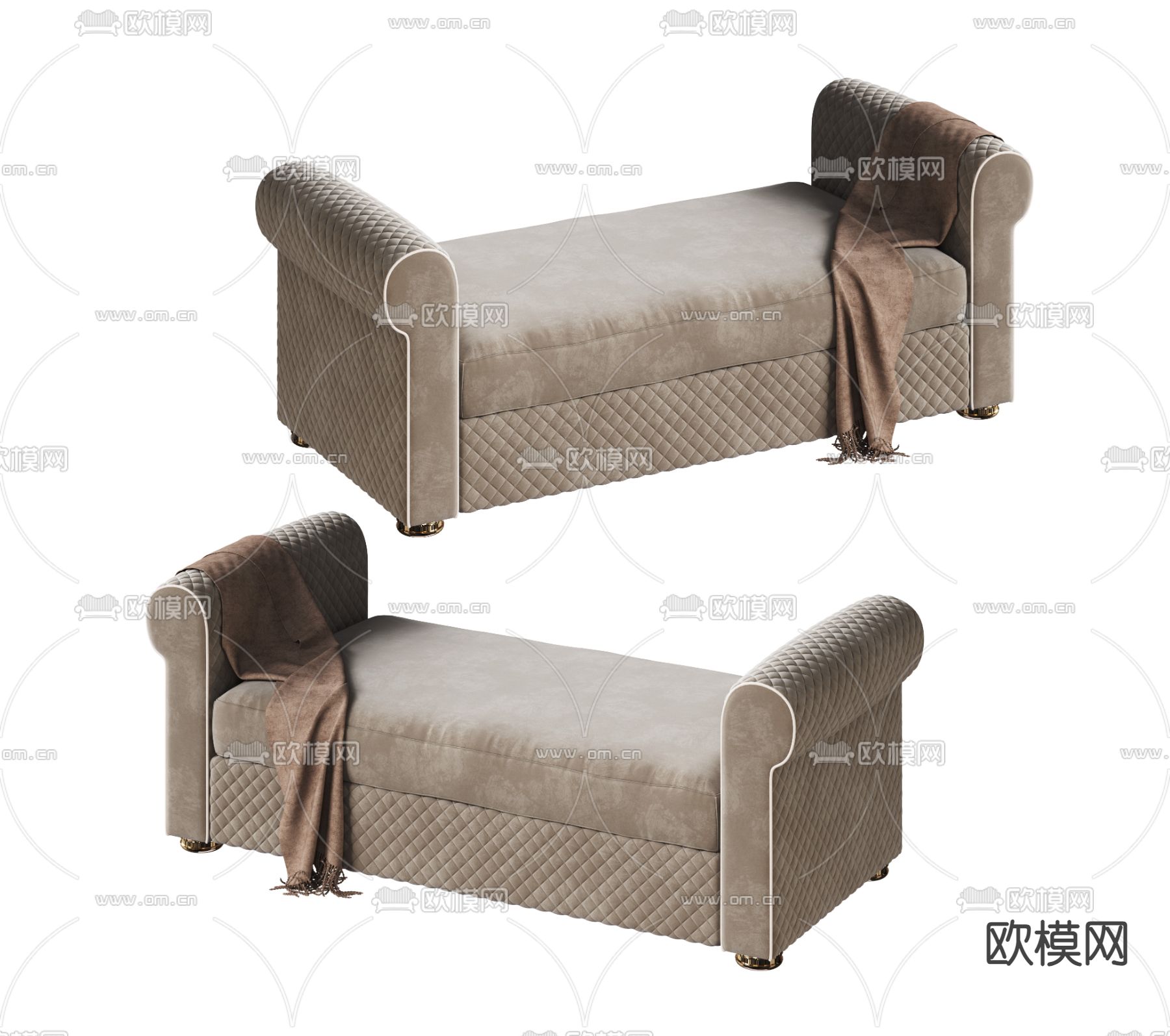 现代沙发凳3d模型下载