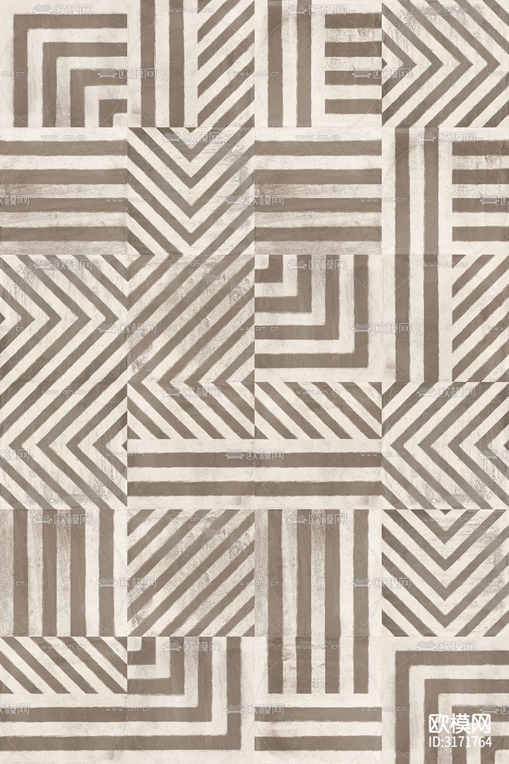 灰色现代简约花砖贴图下载（渲染图4）