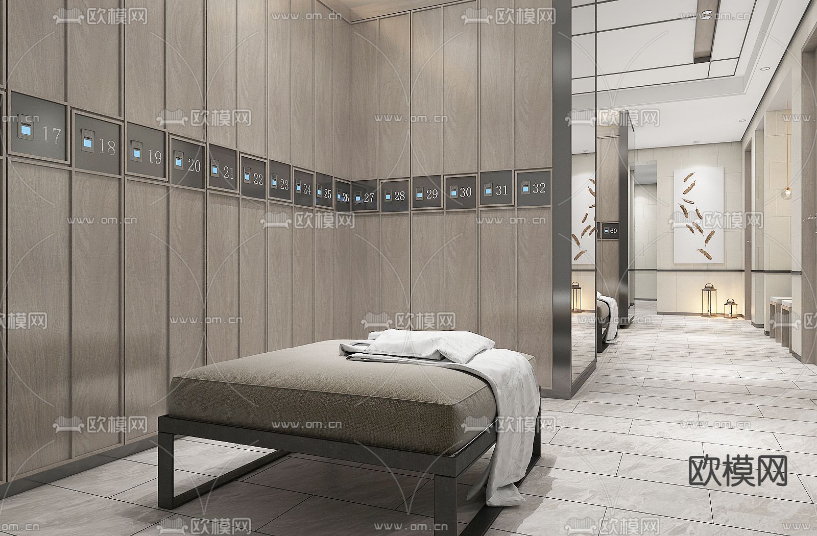 洗浴中心 更衣室3d模型下载