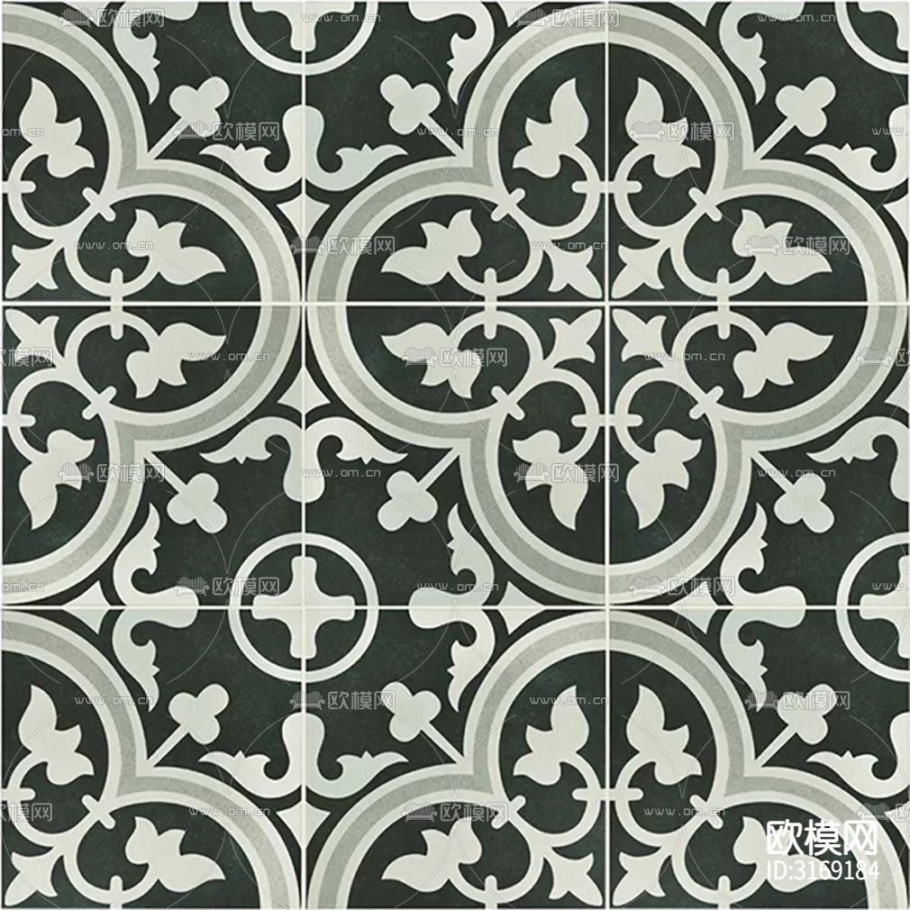 灰色现代花砖贴图下载（渲染图8）