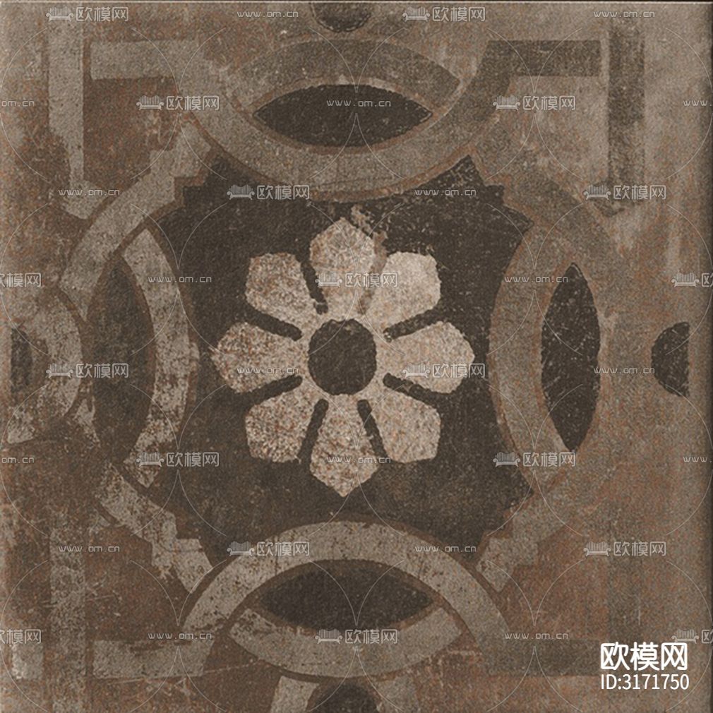 灰色欧式花砖贴图下载（渲染图1）