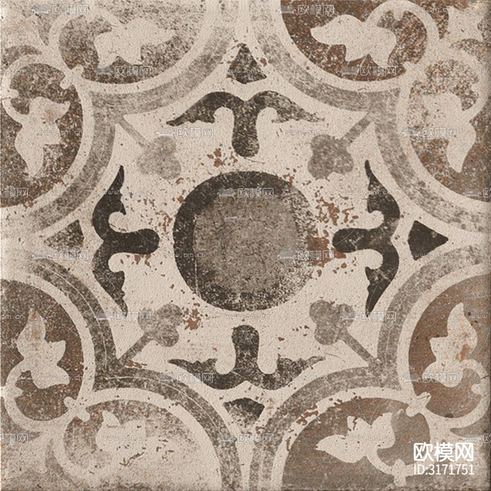 灰色欧式花砖贴图下载（渲染图7）