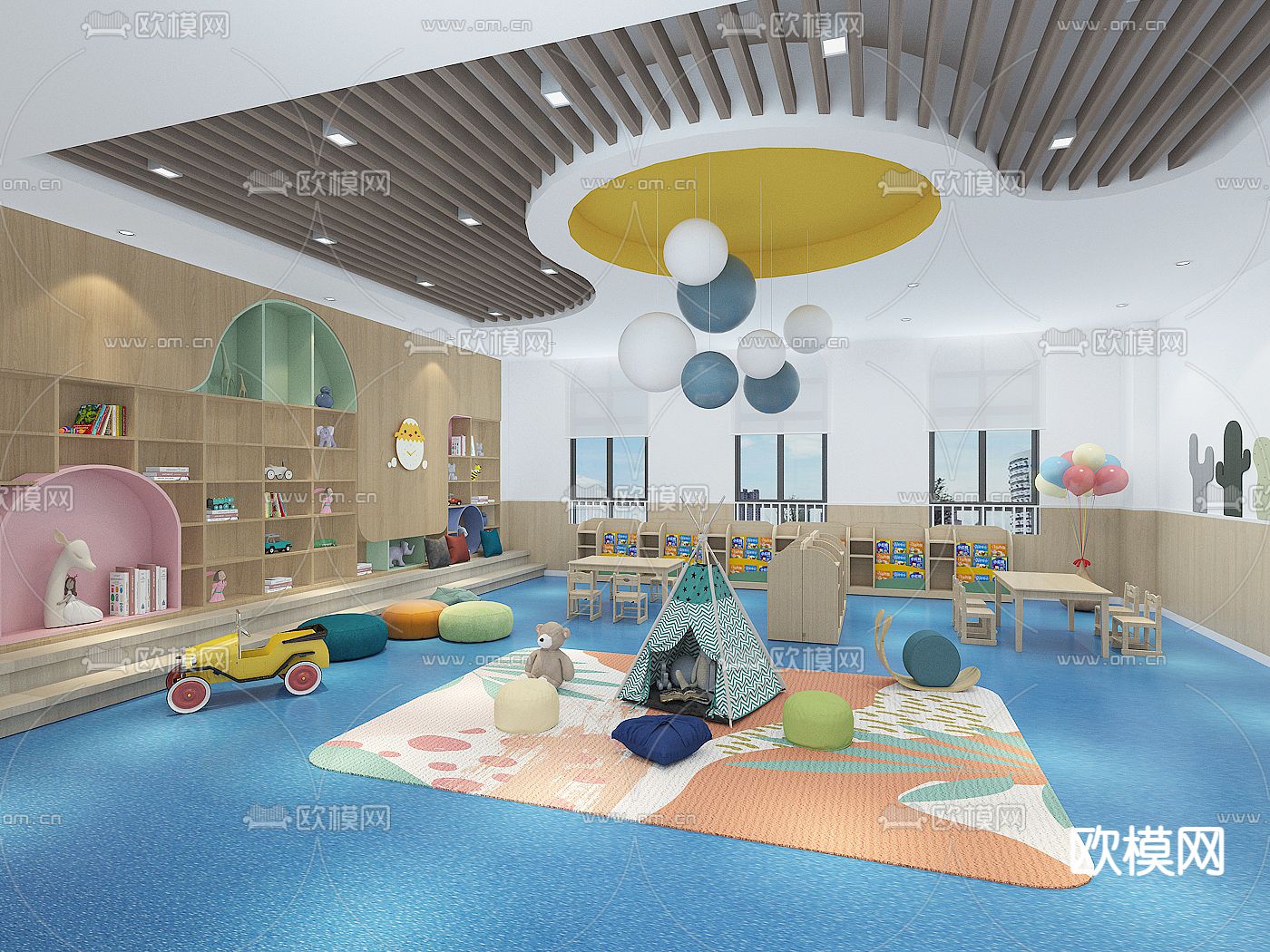 幼儿园活动室3d模型下载