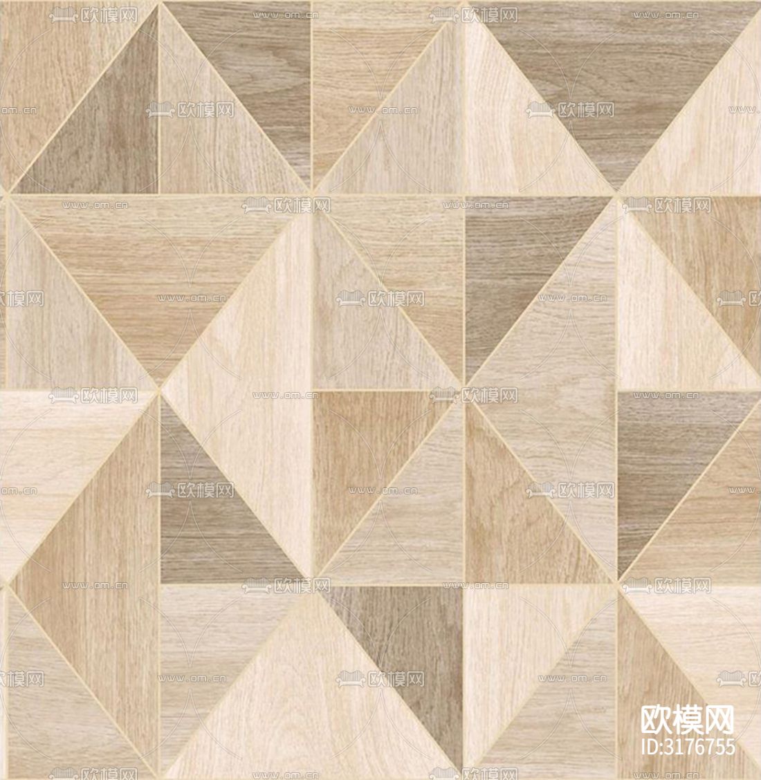 原木色木纹花砖 拼花地砖贴图下载（渲染图1）