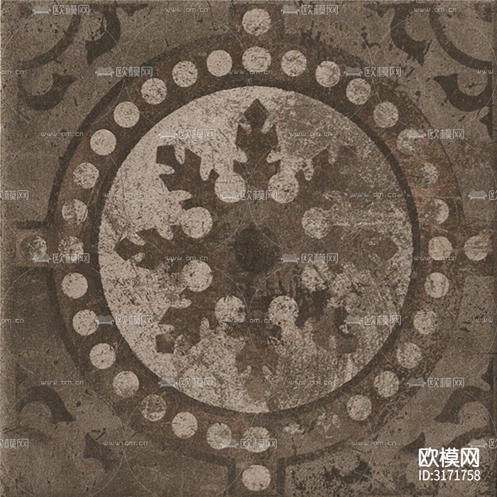 灰色欧式花砖贴图下载（渲染图1）