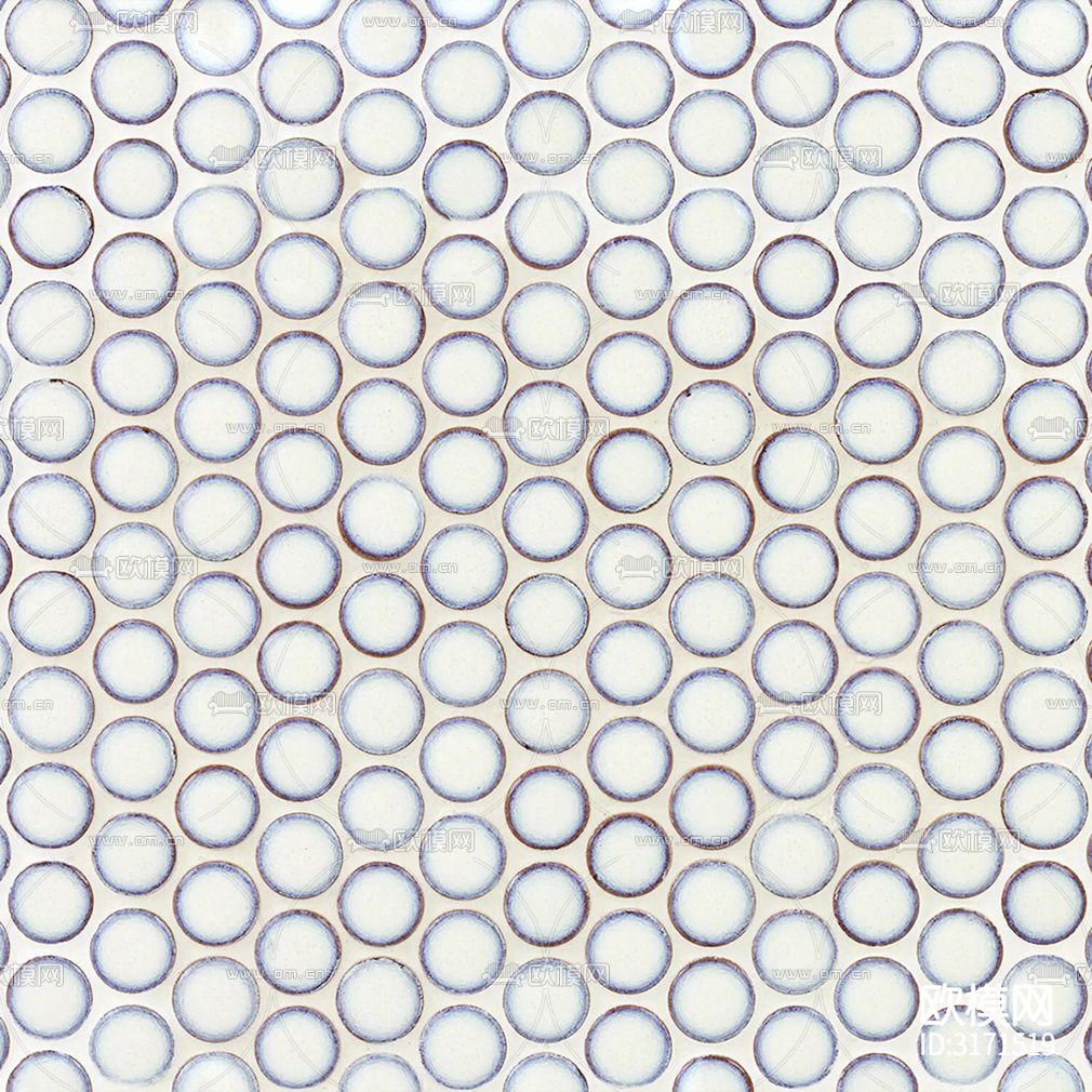 白色圆形瓷砖马赛克贴图下载