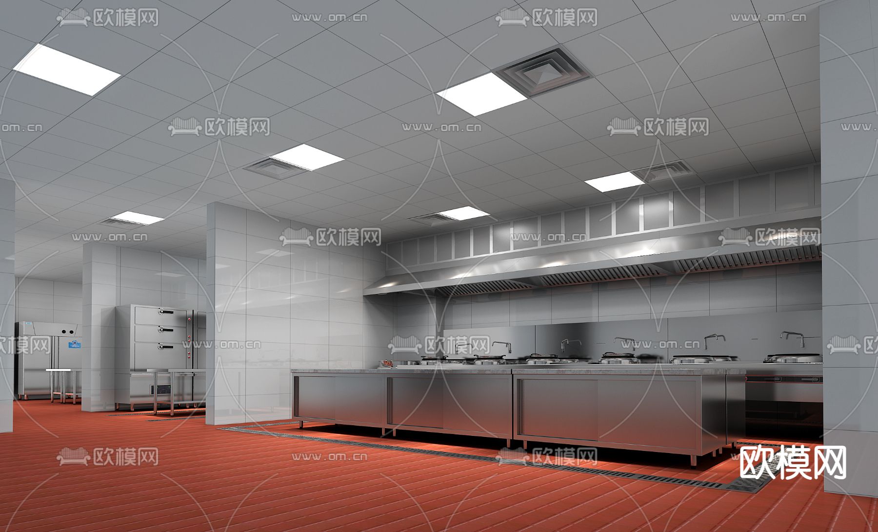 现代中央厨房3d模型下载