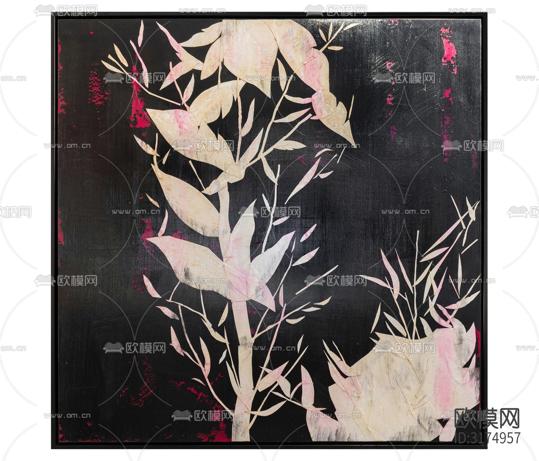 黑色植物壁纸贴图下载