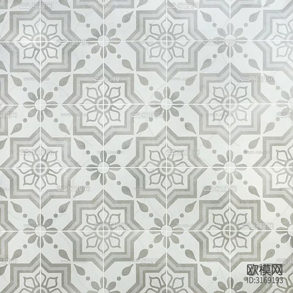 灰色现代花砖贴图下载（渲染图7）