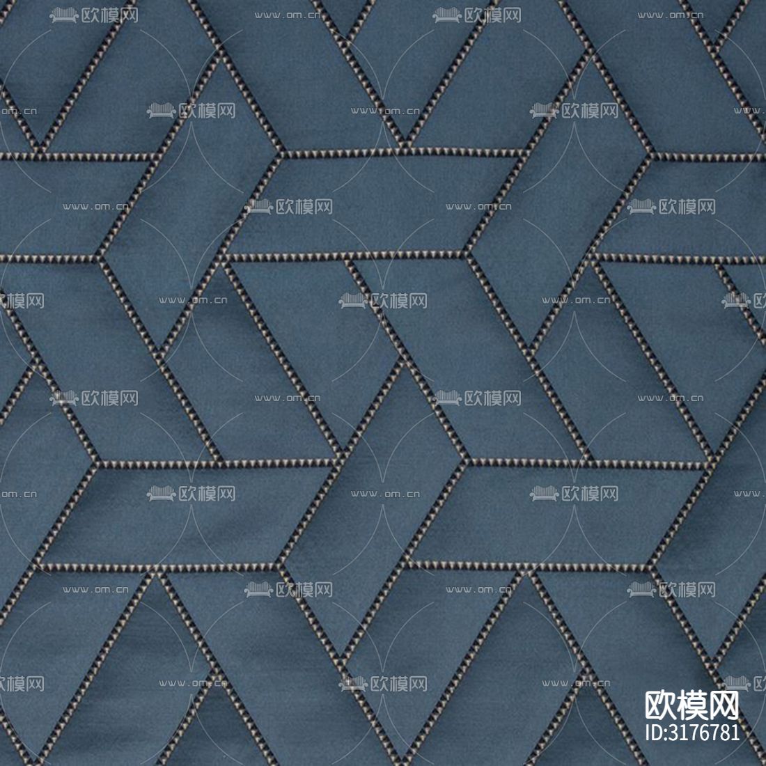 蓝色皮革软包贴图下载（渲染图1）
