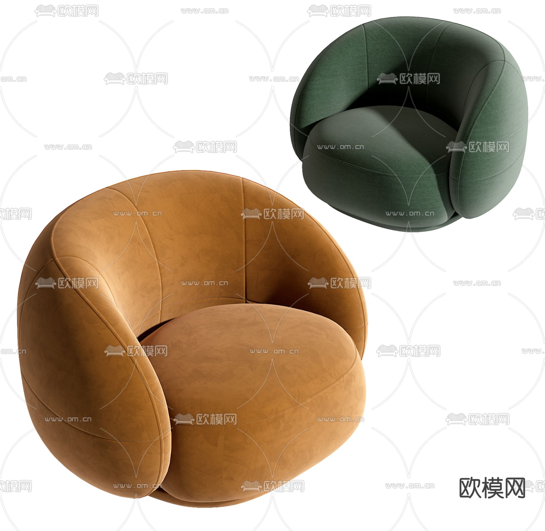 现代单人沙发su模型下载（渲染图2）