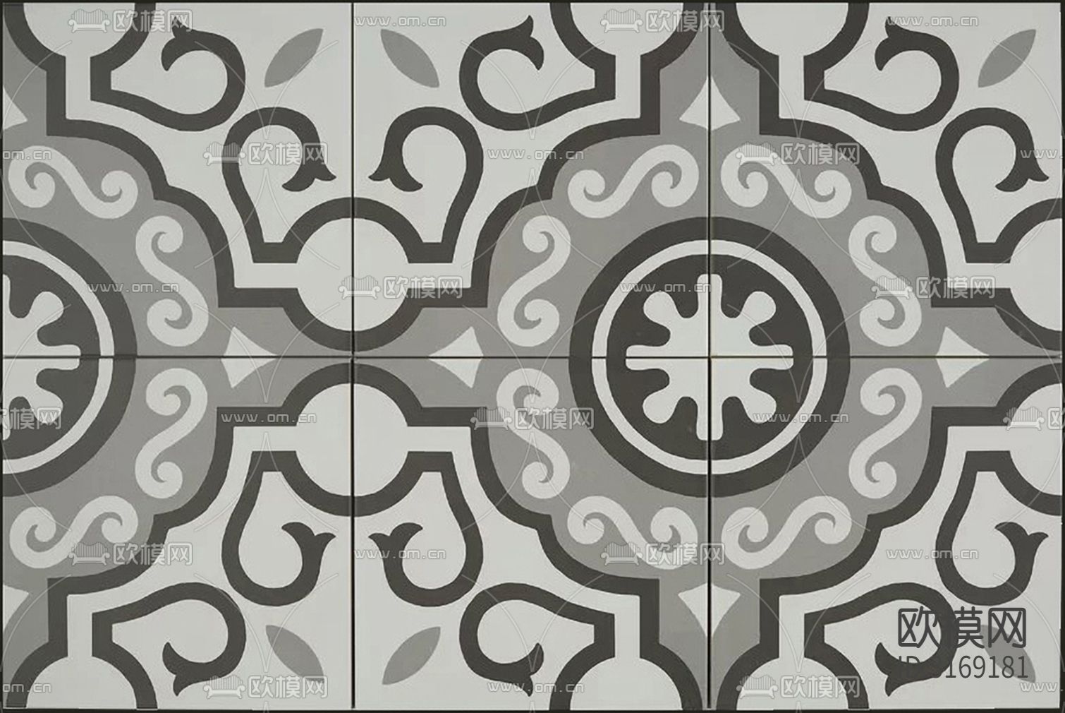 灰色现代花砖贴图下载（渲染图10）