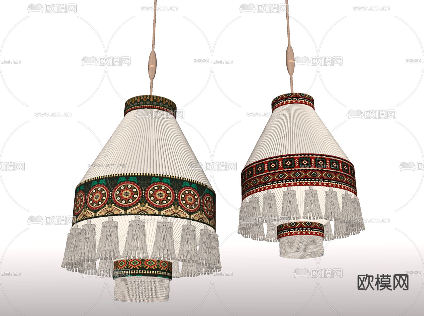 东南亚吊灯su模型下载（渲染图1）