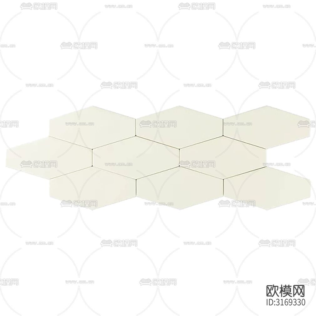 白色纯色艺术瓷砖马赛克贴图下载（渲染图2）