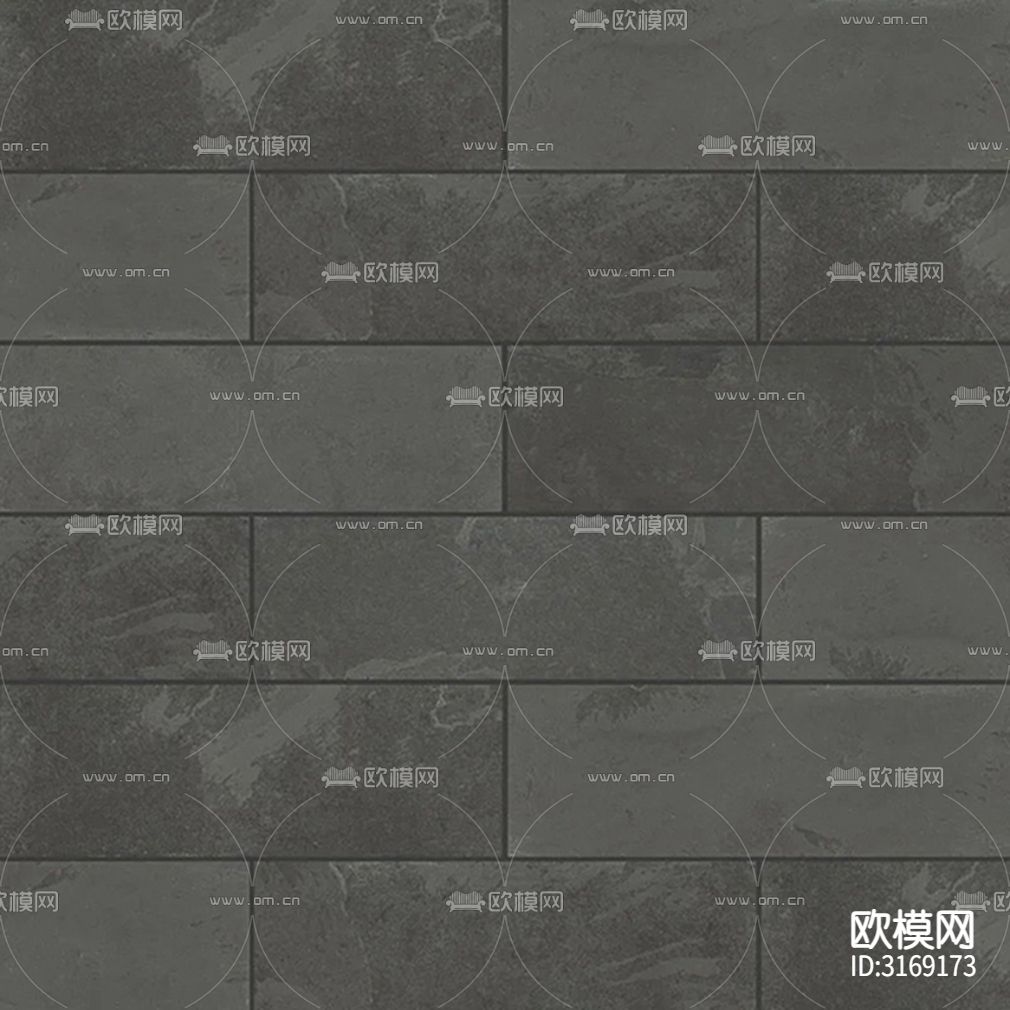 黑色石材纹长条砖条形砖贴图下载