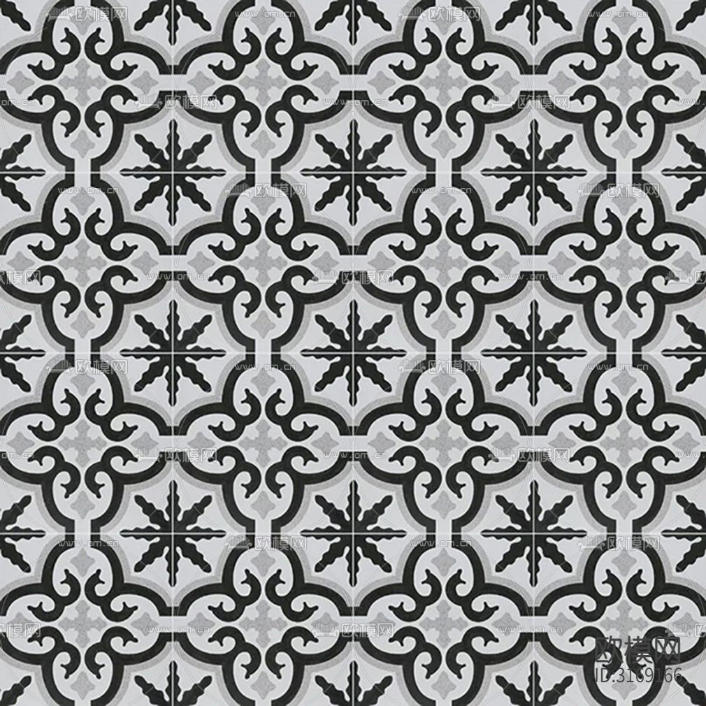 灰色欧式花砖贴图下载（渲染图3）