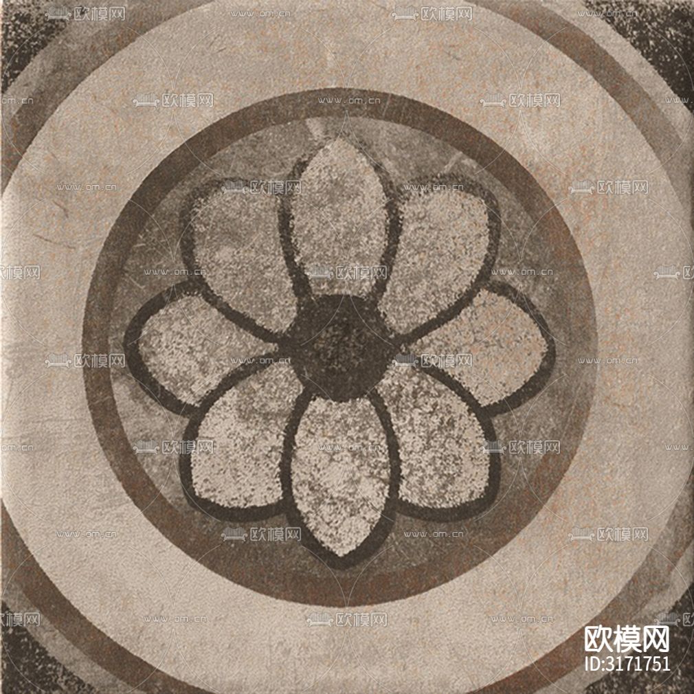 灰色欧式花砖贴图下载（渲染图4）