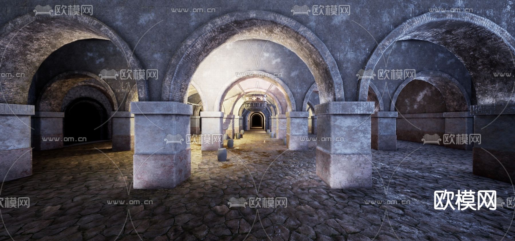 工业风防空洞3d模型下载（渲染图2）