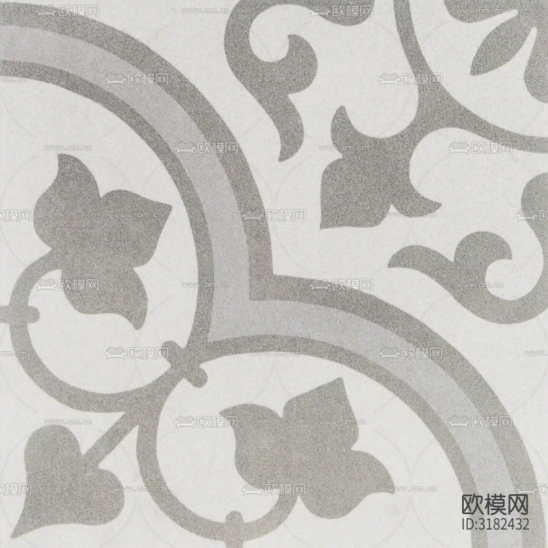 灰色现代简约花砖贴图下载
