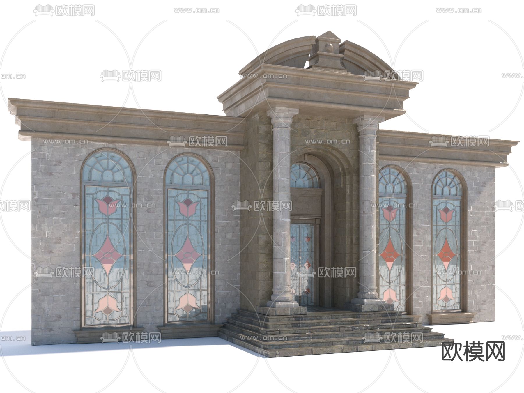 欧式教堂 单体建筑3d模型下载