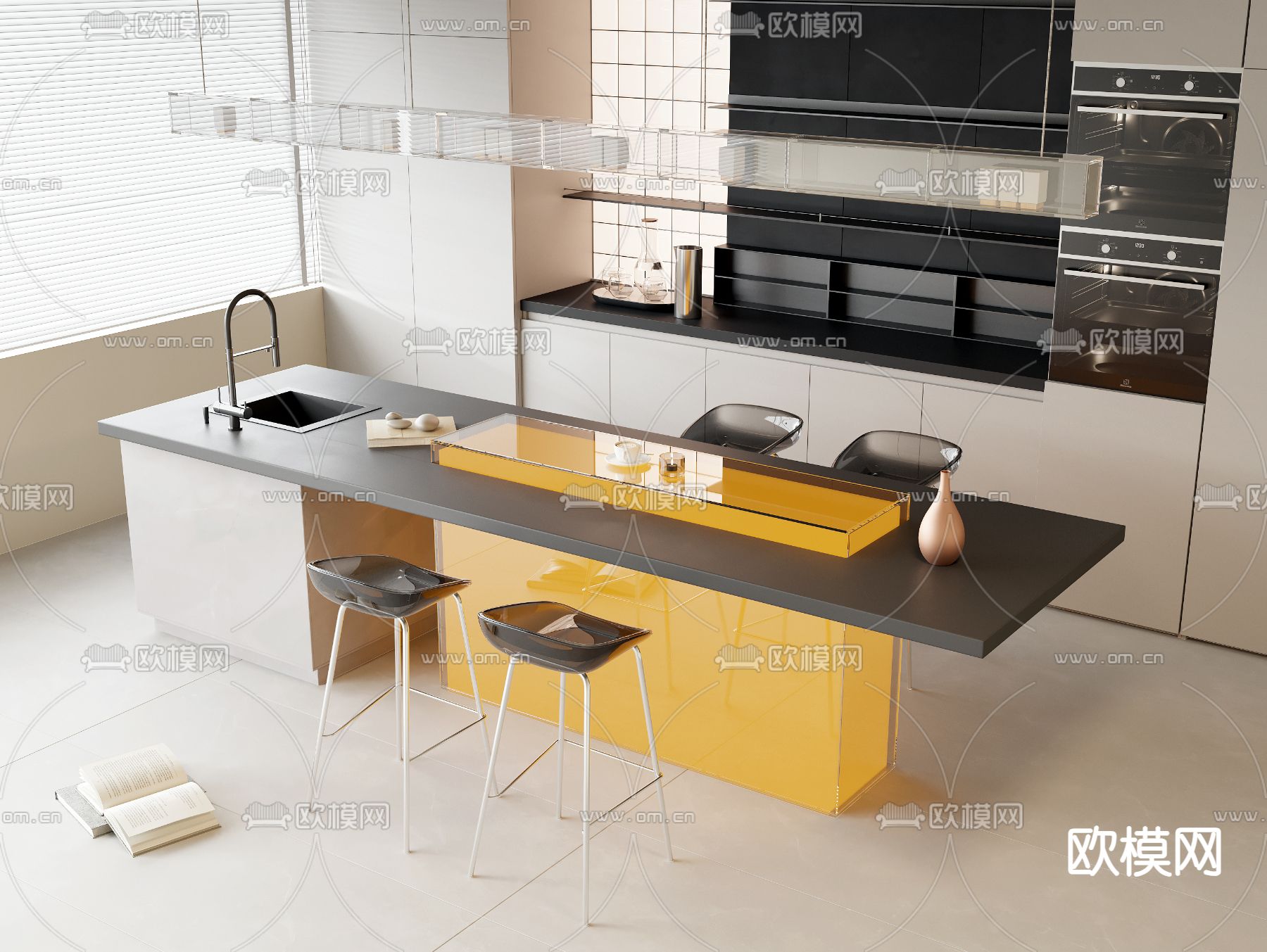 中岛吧台 水吧台3d模型下载