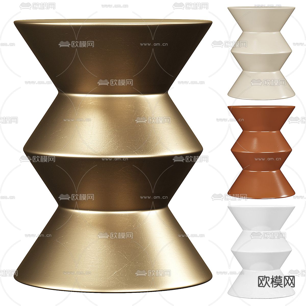 现代边几 圆几3d模型下载（渲染图2）