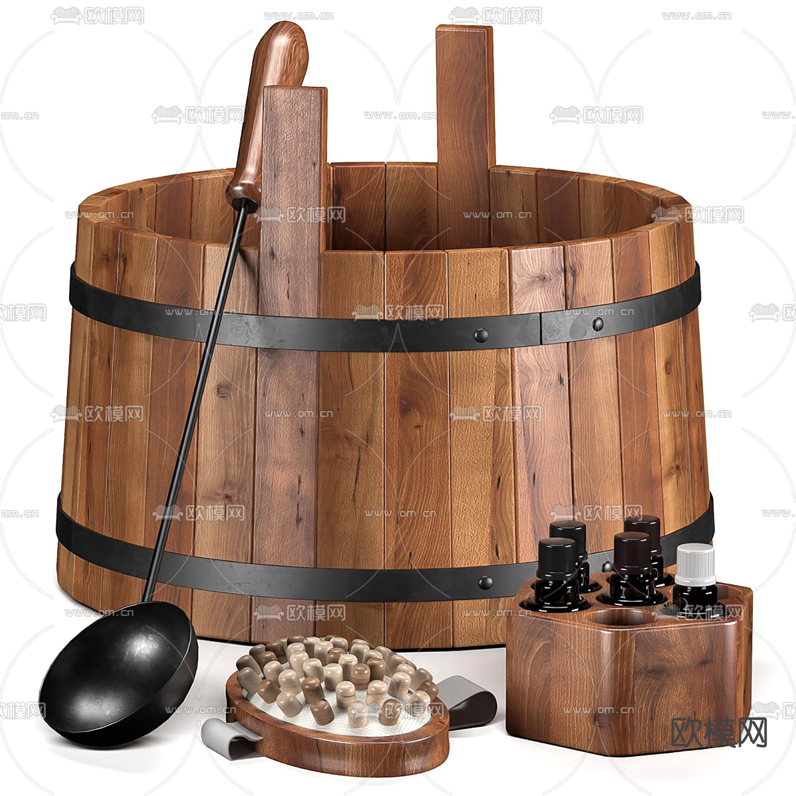 日式浴室木桶 汗蒸桶3d模型下载