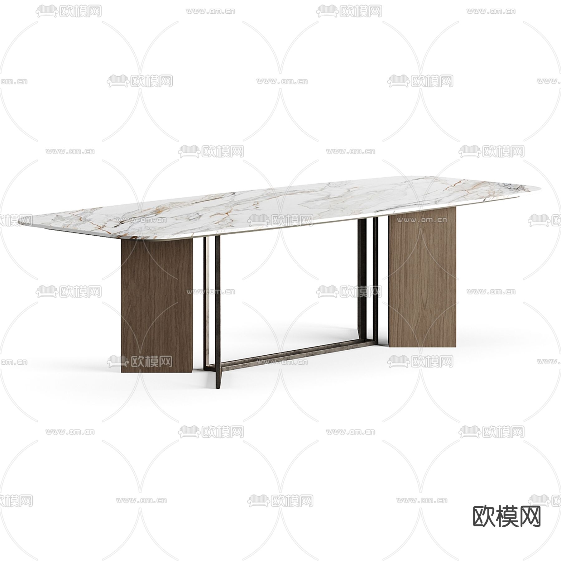Meridiani 大理石餐桌3d模型下载（渲染图2）