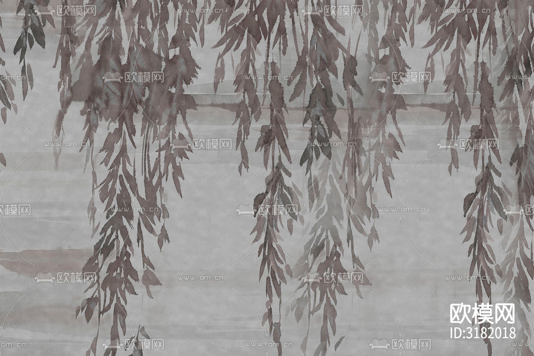 水墨柳条壁纸
