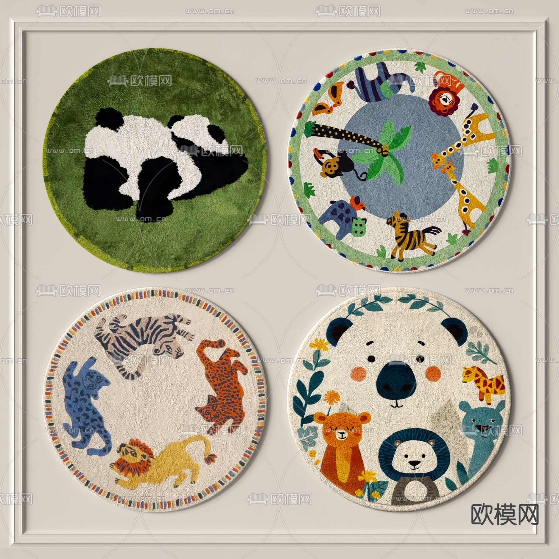 儿童地毯 圆形地毯3d模型下载