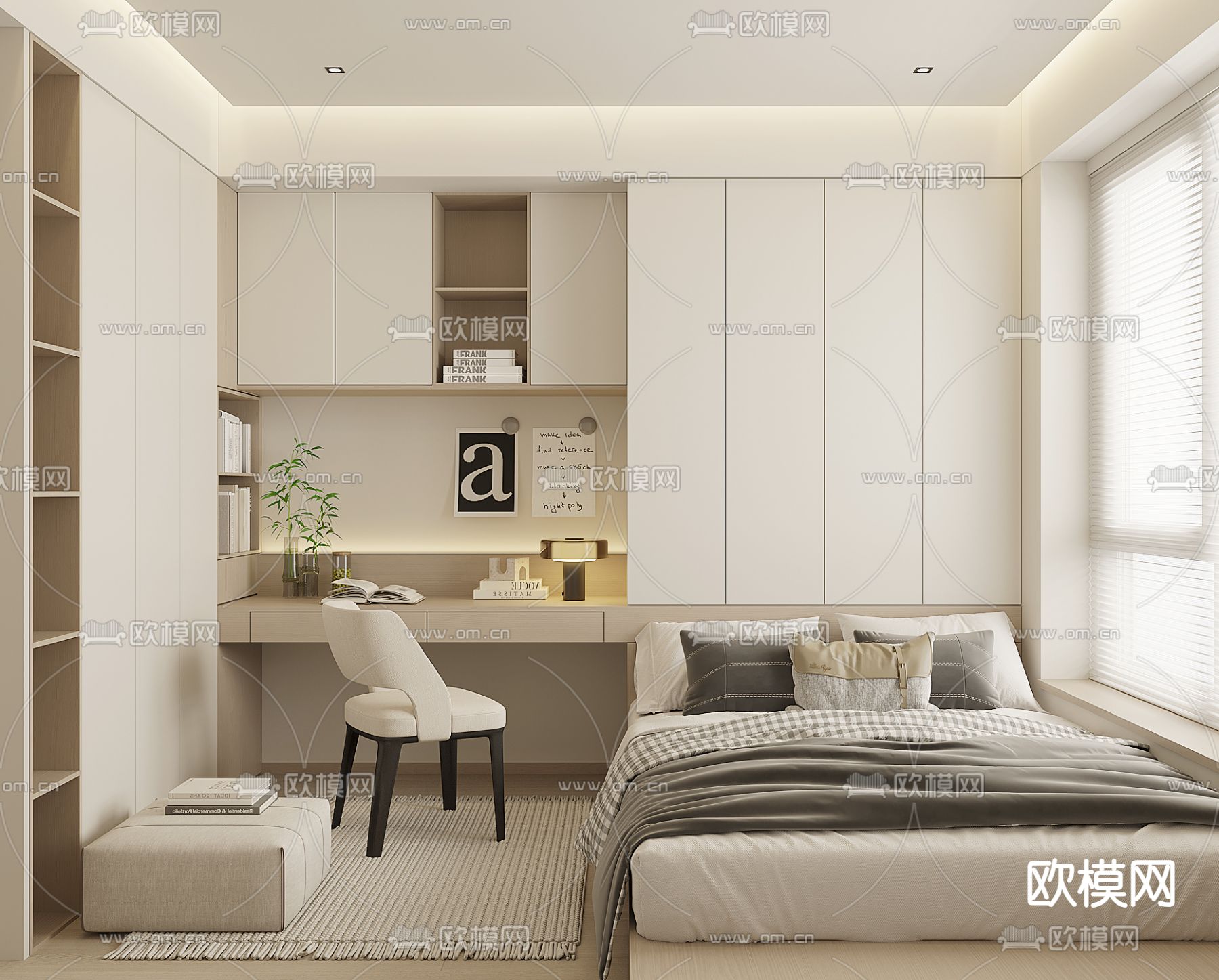 榻榻米卧室 次卧3d模型下载