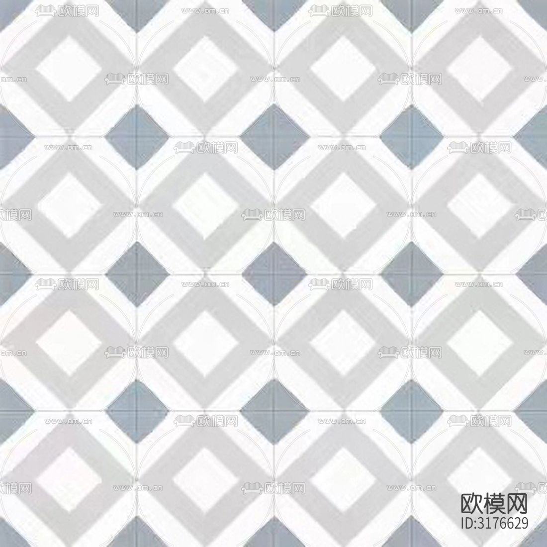 灰色现代简约花砖贴图下载